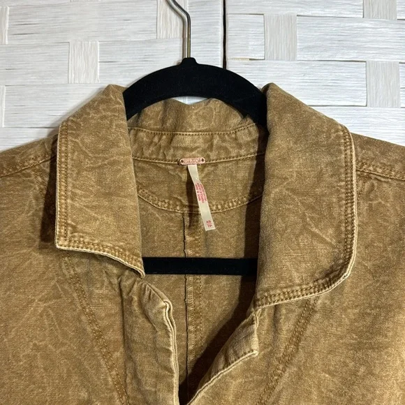 Free People Rhodes Chino Button Down Coverall with Front/Back Pockets Size XS - Picture 5 of 12